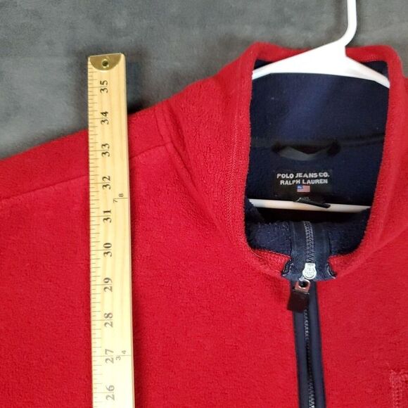Vtg 90s Polo Ralph Lauren 1/4 Zip Fleece Men's Size XL Red Long Sleeve Nautical - Picture 3 of 9